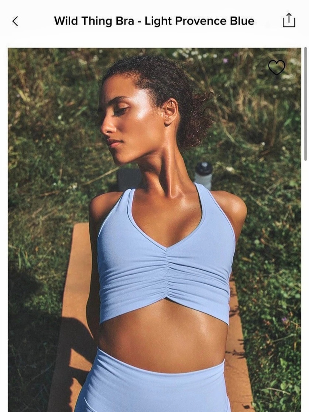 Alo Wild Thing Bra Ruched Crop Top in Blue Size XS Like New